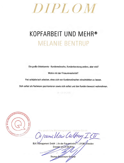 Diplom Kopfarbeit und mehr von Melanie Bentrup