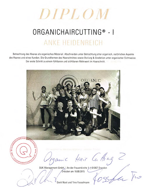 Diplom Organichaircutting® I von Anke Heidenreich
