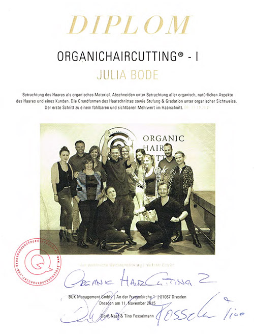 Diplom Organichaircutting® I von Julia Bode