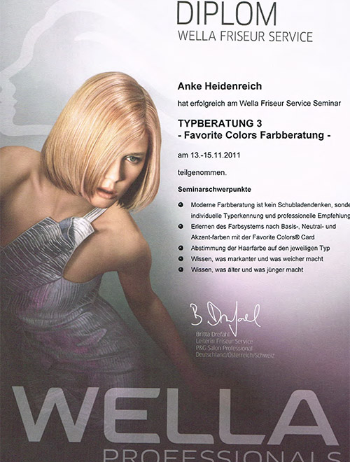 Diplom Wella Typberatung 3 von Anke Heidenreich